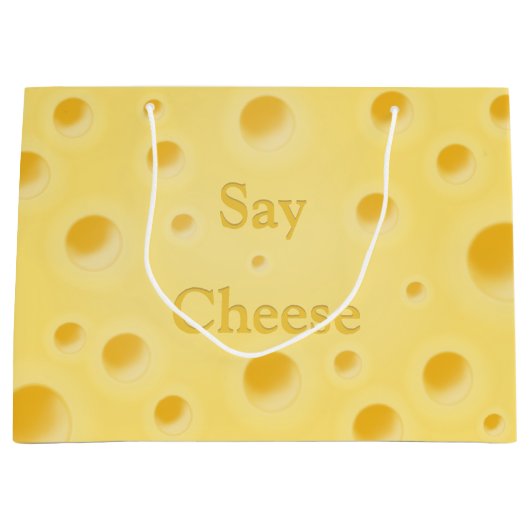 "Zeg kaas" Cute Cutomizable Holey Yellow Cheese Groot Cadeauzakje (Voorkant)