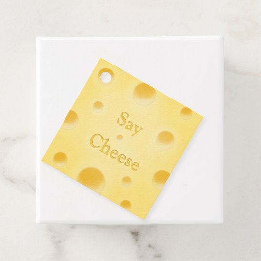 "Zeg kaas" Cute Cutomizable Yellow Cheese Slice Bedankjes Labels (In situ)