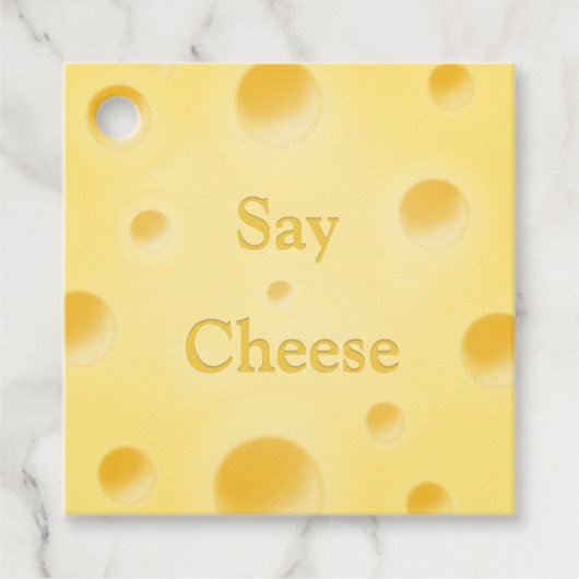 "Zeg kaas" Cute Cutomizable Yellow Cheese Slice Bedankjes Labels (Voorkant)