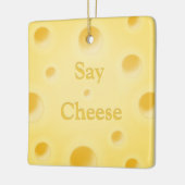 "Zeg kaas" Cute Cutomizable Yellow Cheese Slice Keramisch Ornament (Links)