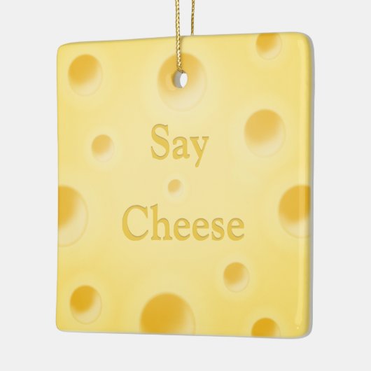 "Zeg kaas" Cute Cutomizable Yellow Cheese Slice Keramisch Ornament (Links)