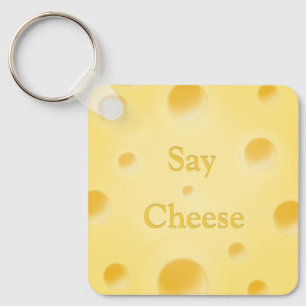 "Zeg kaas" Cute Yellow Cheese Slice Custom Sleutelhanger
