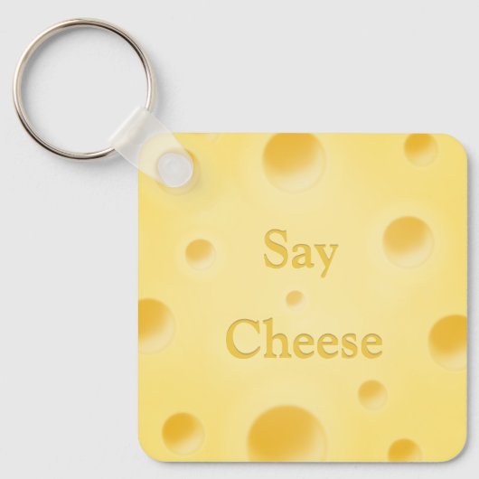 "Zeg kaas" Cute Yellow Cheese Slice Custom Sleutelhanger (Voorkant)