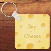 "Zeg kaas" Cute Yellow Cheese Slice Custom Sleutelhanger (Voorkant)