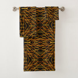 Zeg Kaas En Macaroni Kaas Oranje Op Zwarte Kunst Bad Handdoek