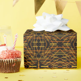 Zeg Kaas En Macaroni Kaas Oranje Op Zwarte Kunst Cadeaupapier