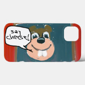 Zeg Kaas met Funny Squirrel Iphone Case (Achterkant (horizontaal))
