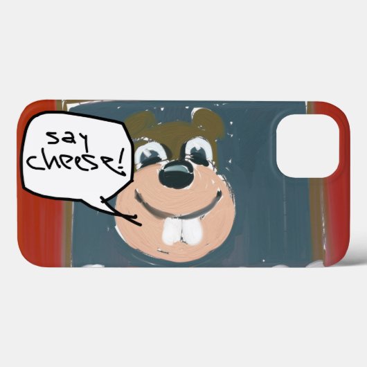 Zeg Kaas met Funny Squirrel Iphone Case (Achterkant (horizontaal))