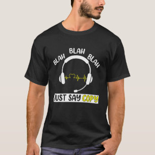 Zeg maar Copy 911 Dispatcher dunne gele lijn T-shirt