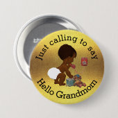 Zeg maar Hallo oma. Ronde Button 7,6 Cm (Voorkant /achterkant)