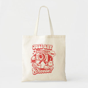 "Zeg Maar Kaas!" Retro Cameramascoot Tote Bag