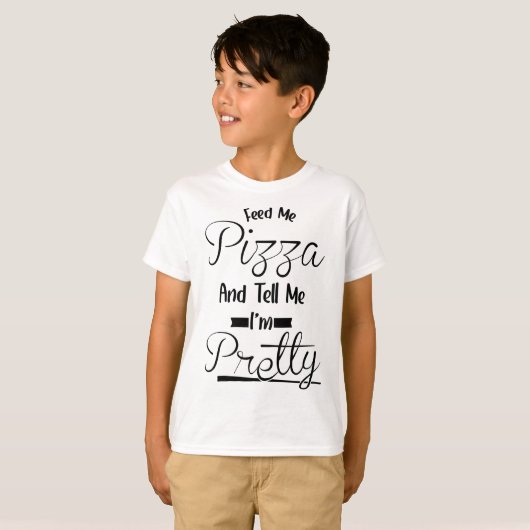 Zeg me dat ik  ben - Eten Pizza T-shirt (Voorkant volledig)
