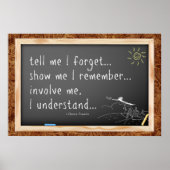 Zeg me dat ik het citaat vergeet. Chinees spreekwo Poster (Voorkant)