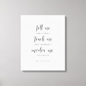 Zeg me en ik vergeten Benjamin Franklin Quote Canvas Afdruk (Voorkant)