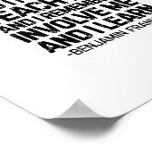 Zeg me en ik vergeten Benjamin Franklin Quote Poster (Hoek)