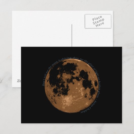 Zeg me niet dat de maan Chekhov-citaat schijnt Briefkaart (Voorkant / Achterkant)