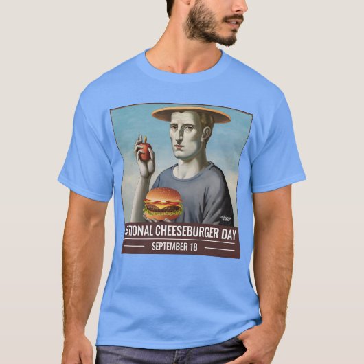 Zeg "Nationale Dag van de Cheeseburger" T-shirt (Voorkant)