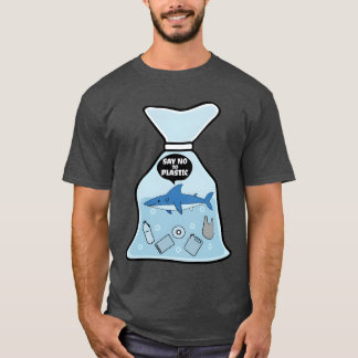Zeg nee plastic haai vinyl beste vriend cadeau mei t-shirt