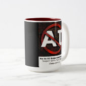 Zeg nee tegen AI 'Art'-Afbeeldingen Tweekleurige Koffiemok (Voorkant rechts)
