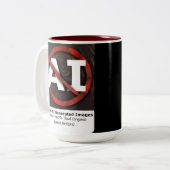 Zeg nee tegen AI 'Art'-Afbeeldingen Tweekleurige Koffiemok (Voorkant links)