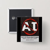 Zeg nee tegen AI 'Art'-Afbeeldingen Vierkante Button 5,1 Cm (Voorkant /achterkant)