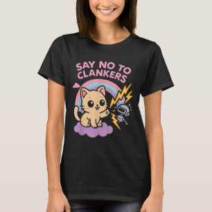 Zeg Nee Tegen Clankers Anti Ai Robots Mooie Kitten T-shirt