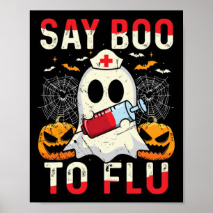 Zeg nee tegen de griepachtige Halloween Ghost Nur Poster