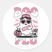 Zeg nee tegen de griepverpleegsters spook Hallowee Ronde Sticker (Voorkant)