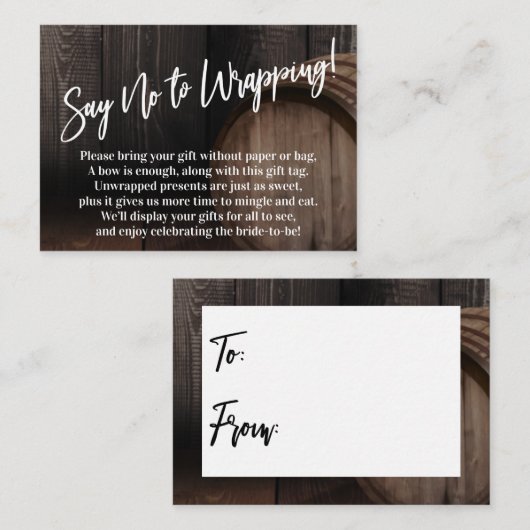 Zeg nee tegen de houtenertskaart informatiekaartje (Voorkant / Achterkant)