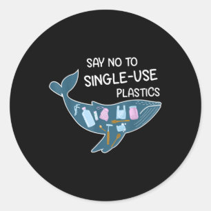 Zeg nee tegen de Natuur voor plasticbescherming Ronde Sticker