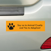 Zeg nee tegen dierenmishandeling en ja tegen adopt bumpersticker (Op auto)