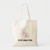 Zeg nee tegen dierproeven konijn tote bag (Voorkant)