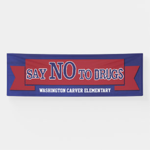 Zeg nee tegen drugs Rode Ribbon Week Spandoek