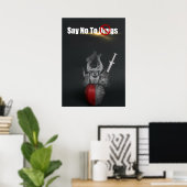 Zeg nee tegen drugs White Red Drug Abuse Poster (Thuiskantoor)