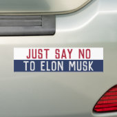 Zeg nee tegen Elon Musk Bumpersticker (Op auto)