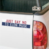 Zeg nee tegen Elon Musk Bumpersticker (Op Truck)
