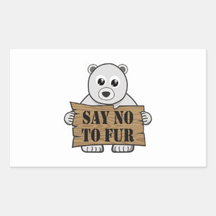 Zeg nee tegen Fur Rechthoekige Sticker