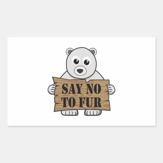 Zeg nee tegen Fur Rechthoekige Sticker (Voorkant)