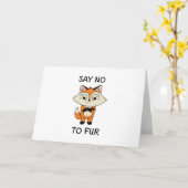Zeg nee tegen Fur - Sad Fox Kaart (Gele Bloem)
