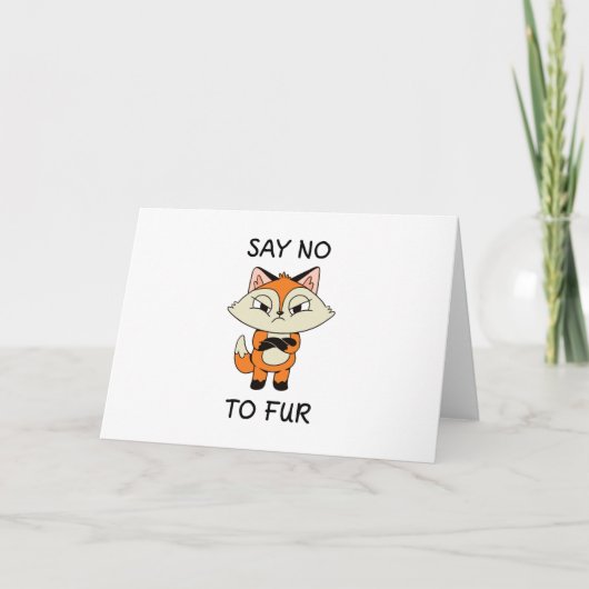 Zeg nee tegen Fur - Sad Fox Kaart (Voorkant)
