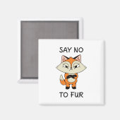 Zeg nee tegen Fur - Sad Fox Magneet (Voorkant / Achterkant)