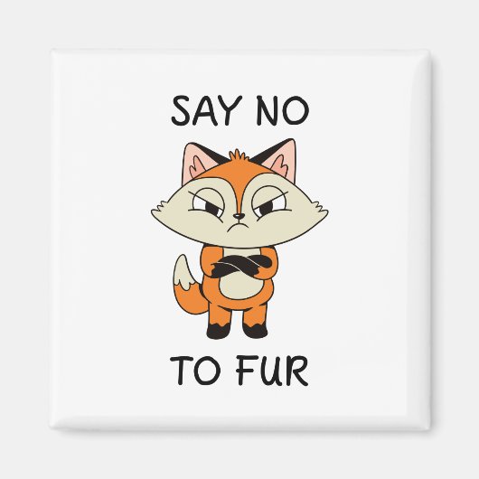 Zeg nee tegen Fur - Sad Fox Magneet (Voorkant)