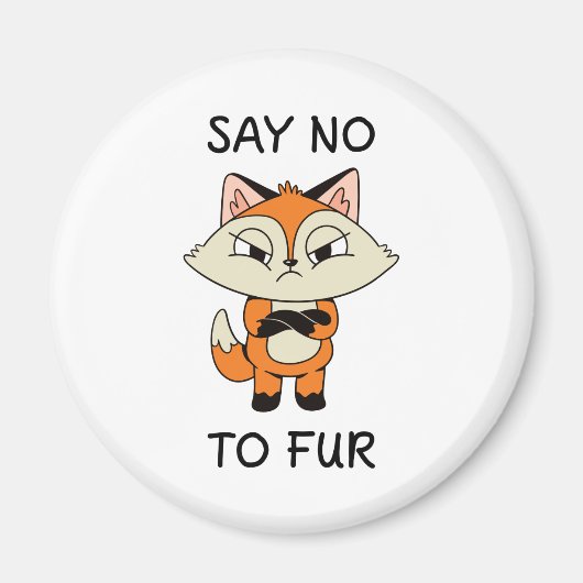 Zeg nee tegen Fur - Sad Fox Magneet (Voorkant)