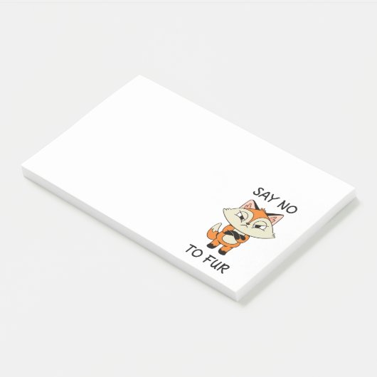 Zeg nee tegen Fur - Sad Fox Post-it® Notes (Schuin)