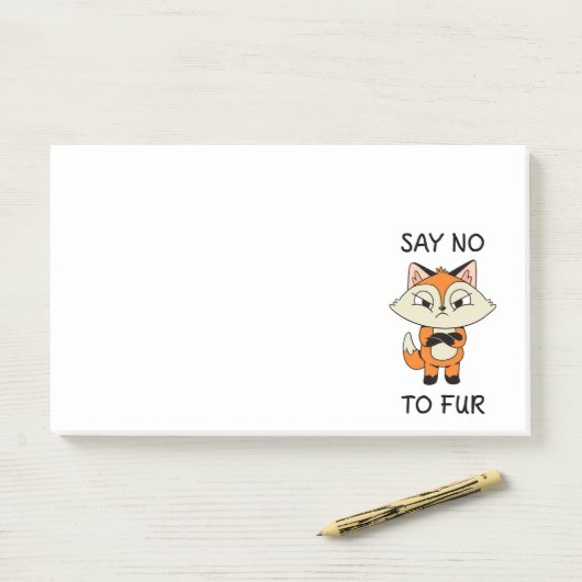 Zeg nee tegen Fur - Sad Fox Post-it® Notes (Op bureau)