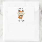 Zeg nee tegen Fur - Sad Fox Rechthoekige Sticker (Tas)