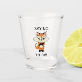 Zeg nee tegen Fur - Sad Fox Shot Glas (Voorkant)