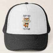 Zeg nee tegen Fur - Sad Fox Trucker Pet (Voorkant)