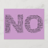 Zeg nee tegen geweld, misbruik, drugs, alcohol en  briefkaart (Voorkant)