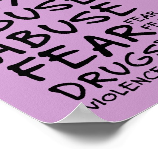 Zeg nee tegen geweld, misbruik, drugs, alcohol en  poster (Hoek)